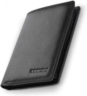 Teehon 2021 Elegant Fashion Wallet Men Genuine Leather Coin Pocket Card Holder Purse RFID