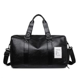 Men Leather Fitness Sport Travel Gym Bags Independent Shoe Warehouse Waterproof Portable Travelling Duffle Luggage Male Bag 2021