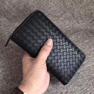 2021 New Genuine Leather Cowhide High Quality Luxury Design Long Men Zipper Wallet Fashion Casual Large Capacity Woven Purse