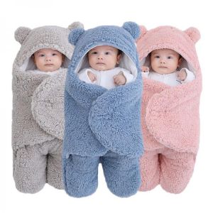 Baby Sleeping Bags Ultra-Soft Fluffy Fleece Newborn Receiving Blanket Infant Boys Girls Clothes Sleeping Nursery Wrap Swaddle