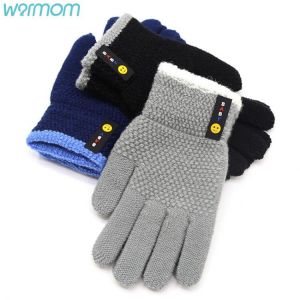 Warmom New Fashion Kids Thick Knitted Gloves Warm Winter Gloves Children Stretch Mittens Boy Girl Infant Accessories for 6-10Y