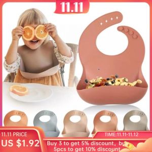 Let'S Make 1pc Silicone Bibs For Kids Newborn Baby Feeding Tableware Waterproff Baby Bibs For Toddler Breakfast Feedings
