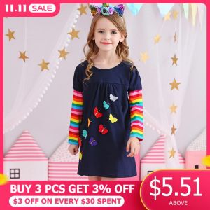 DXTON 2018 New Girls Dresses Long Sleeve Baby Girls Winter Dresses Kids Cotton Clothing Casual Dresses for 2-8 Years Children