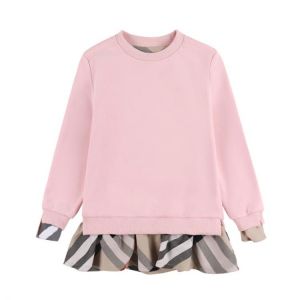 2021 European Style Winnter New Arrival Casual Sweatshirt little Girls Long Sleeve Clothes Kids Plaid Cotton Hoody Loose Top