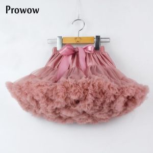 HOT Girls Tutu Skirts Solid Fluffy Tulle Princess Ball Gown Pettiskirt Kids Ballet Party Performance Skirts for Children W-PP001