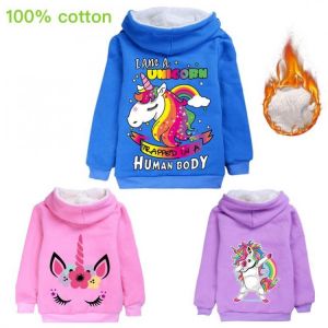 Unicorn Kids Jacket Toddler Girl Winter Clothes Unicorn Cosplay Sweater Fashion Cartoon Boys Cardigan Children Kids Girls Coat