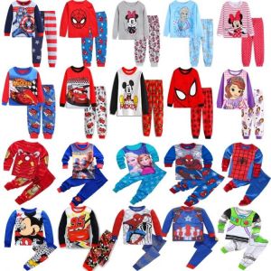 Children's Clothing Sets Boys Sleepwear Clothes Kids Spider Pajamas Set Baby Girls Cotton Cartoon Pijamas Spring Autumn Pyjam