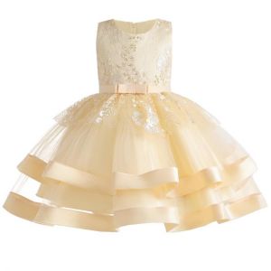Summer Little Girl Daily Dress Sleeveless Kids Dresses For Girls Elegant Wedding Clothing Gown Lace Princess Dress