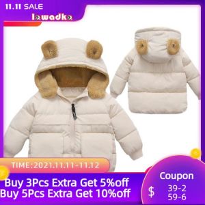 Lawadka Winter Children Girls Boys Jacket Cotton Down Coats With Ear Hoodie Clothes Fashion Kid Children's jacket Outerwear 2