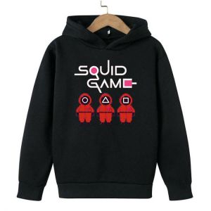 Squid Game Hoodie Baby Clothes Girl Clothing Boys Hoodie Teenager Clothes Hooded Sweatshirt Children's Role Playing Squid Gam
