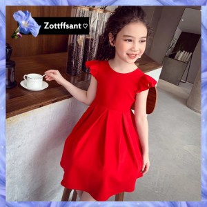 Girls Chiffon Dress with Bowknot New Summer Princess Party Dress for Girls Wedding Red Dress Kids Clothing 4 5 7 9 11 13 Years