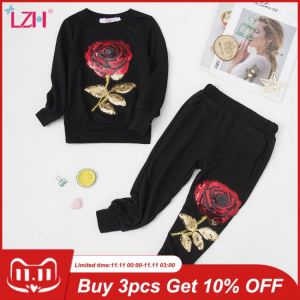LZH Girls Clothing Sets Autumn Toddler Girls Clothes Kids Tracksuit For Girls Suit Costume Children's Clothing Sets 3 4 6 7 Y
