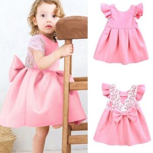 Kids Baby Girl Clothes Pink Lace Fairy Dress Summer Bridesmaid Dresses Elegant Evening Dresses Teen Grls Clothing Vestido Verano