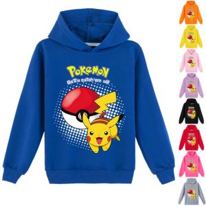2-16Years Baby Boys Hoodies Pikachu Pokemon Hoodie Kids Spring Clothes Toddler Girls Causal Outwear Cartoon Sweater Tops