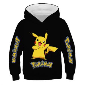 Pokemon Baby Boys Cool 3D Pikachu Hoodie Cartoon Sweatshirt Kid Clothes Autumn Winter Coat Children Hooded Jacket Role Play