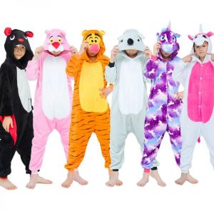 Autumn Winter Flannel Unicorn Pajamas Children Onesies Hooded Animal Cartoon Boys Pyjamas Panda Pajamas for Girls Kids Sleepwear