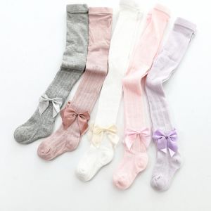 0 to 6 Years Summer Knitted Mesh Pantyhose For Princess Ultrathin Breathable Large Bowknot Tights For Girls Cotton Kids Tights
