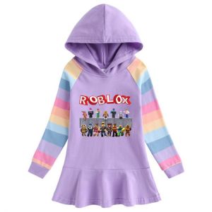 Roblox girls hoodie 2021 Fall Cotton Girls Dress Cartoon Roblox  Anime Children's Long Sleeve Hoodie girls coat 100% cotton
