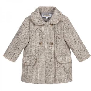 2021 Autumn Winter New Girls Small Fragrance Outerwear Woolen Style European British Mid-length Children Thick Coat