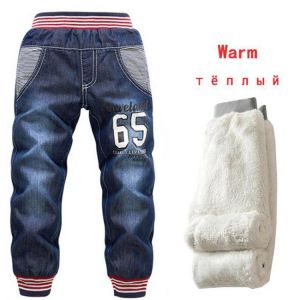 New 2019 Baby Boys Jeans Add Wool Winter 2-7Yrs Kids Thicken Denim Pants  Children Little Feet Warm Thermal Cotton Trousers