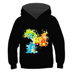 2021 Pokemon girls Boys Hoodies Spring /autumn Harajuku 4-14t Cartoon Pikachu Tops cotton Kids Anime Baby Clothes Hoodie Girls