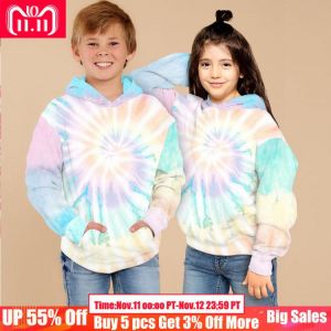 2021 Spring Kids Tie Dye Hoodie Long Sleeve Pullovers Casual Boys Girls Sweatshirt Hoody Children's Clothing 7 8 9 10 12 14Ye
