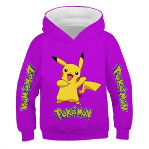 Pokemon- Hoodies Cartoon Baby Kids Boys Girls Children Long Sleeves Sweatshirt Clothing Pikachu Children Cartoon Print Clothes