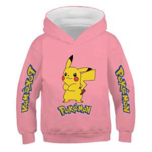 Pikachu Hoodies Kids Cartoon Anime Game Print Casual Fashion Cool Boys Girls Tops Pokemon Sweatshirt 4-14 Years Kids Street Wear
