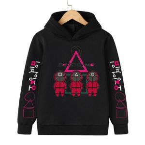 Squid Game Spring Children's Clothing Printed Cartoon Animal Clothes 4-14y Baby Boys  Sweatshirt Long Sleeved Clothes Tops 20