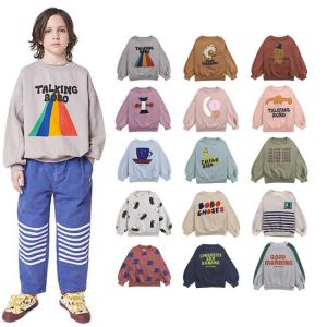 Bobo 2021 Kids Clothing Boys Sweaters Autumn Winter Clothes for Girls Babi Sweater Kids Sweatshirts Long Sleeve O-neck Cute Tops