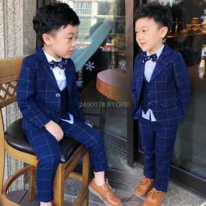 Top Quality Flower Boys Wedding Suit Gentleman Kids Formal Tuxedo Dress Children Party Performance Dress Costume