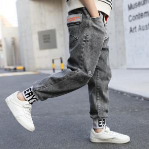 IENENS Boys Casual Jeans Trousers Autumn Denim Pants Kids Children Loose Pants Bottoms Clothing