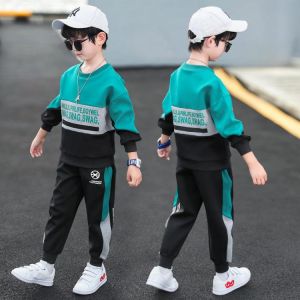 Boys autumn sweater suit big boy 2021 new spring and autumn children boy Korean style handsome two-piece suit