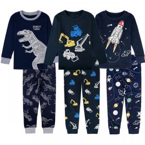 Kids Boys Pajamas Set Children Halloween Carnival Christmas Elf Xmas Sleepwear Toddler Dinosaur Homewear Child Girls Pjs 2-10 Y