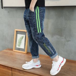 IENENS Boys Jeans Denim Trousers Kids Clothes Children Clothes Spring Young Boy Straight Cowboy Trousers Casual Pants 5-13Years