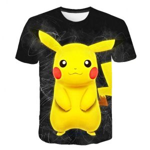 Pokémon Series Printed T-shirts Boys Girls Clothes 3D Summer Wild Face Casual Short Sleeve Kids Cosplay Kawaii T-shirt Pokemon