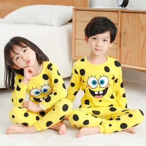 Kids Pajamas 2020 Autumn Girls Boys Sleepwear Nightwear Baby Infant Clothes Animal Cartoon Pajama Sets Cotton Children's Pyja