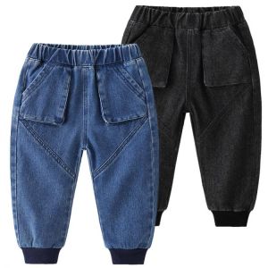 2021 Jeans for Boys Black Pants Casual Sweatpants Baby Kids Denim Cargo Pants Autumn Children's Clothing Trousers Calça Infa