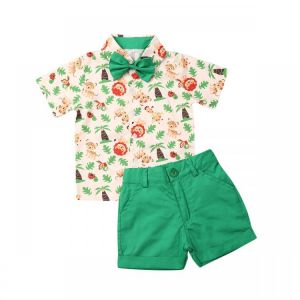 Children's Clothing Sets Toddler Newborn Boy Costume Baby Boy Clothes Gentleman Formal Suit Lion T-shirt Shorts Formal Costum