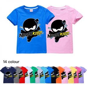Ninja Kidz B Kids Clothes Cotton Short-sleeved T-shirts  Children Sweatshirt Cartoon Teenager Tops Boys Girls Clothing
