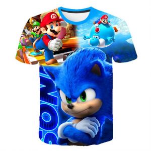 Childrens Sonic T-Shirt Children For Girl Boy Girls Kids Kid's Print 3D TShirts Child Baby Tops Clothing Harajuku TShirt Clot