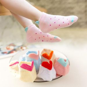 5 Paris/Lot Children Girl Socks Cute Baby Heart Star Cartoon Mesh Ankle Boys Socks Kids Clothing Accessories