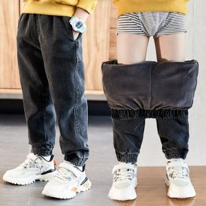 Children Boys Jeans Winter Boys Jeans 4-13 Years Old Cotton Washed Kids Jeans Korean Pants For Baby Boys Jeans Kids Plus Velvet