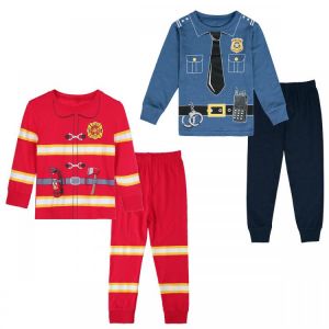 all in one place ילדים ותינוקות Baby Kids Pajamas Sets Boys Policeman Sleepwear Suit Pilot Long Sleeve Pijamas Tops+Pants 2pcs Children Fireman Clothing