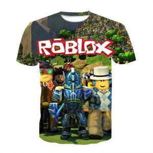 Children's T-shirt Boy Robloxing Cartoon T shirt Print Children's T-shirt Girl's Harajuku 3D T-shirt Short Sleeve S