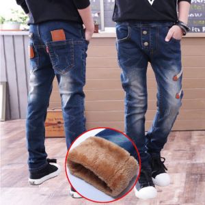 boys trousers 4-15T kids cotton long trousers children cartoon autumn warm pants teenage jeans boy outwear casual trousers jeans