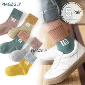 Kids Sock 1 piece=5 pair Children's Cotton Socks Student Socks Floor Socks Autumn Winter Spring Boys And Girls Multi Color So