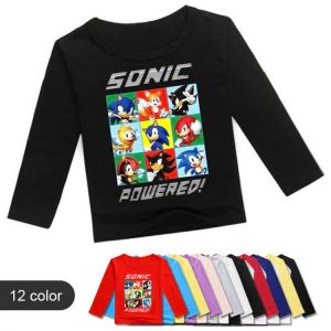 Anime Sonice T Shirt Kids Basic TShirt Boys Fall Clothes Children Casual Cartoon Loose T-shirt Toddler Girls Long Sleeve Tops