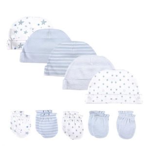 2021 Unisex Baby Hats+Gloves Cotton Baby Accessories Newborn Fitted Baby Boys Girls Sets Cute Headwear Nightcap Sleep
