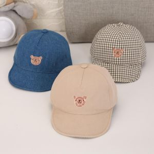 Newest Summer Newborn Baby Girl Boy Sun Hat Cotton Beret Hat Cartoon Striped Bear Snapback Baseball Cap Baby Hats Bucket Caps